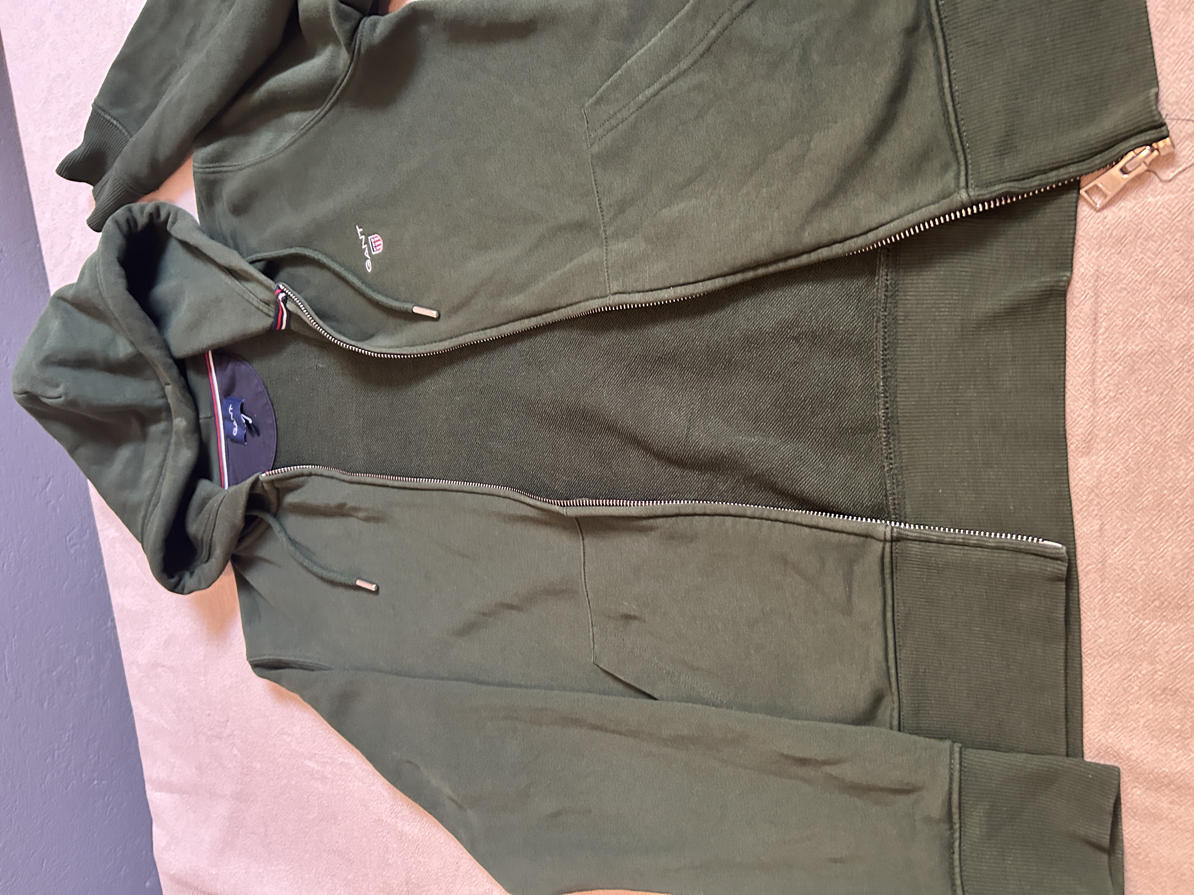 Felpa Gant- con zip verde militare -taglia M