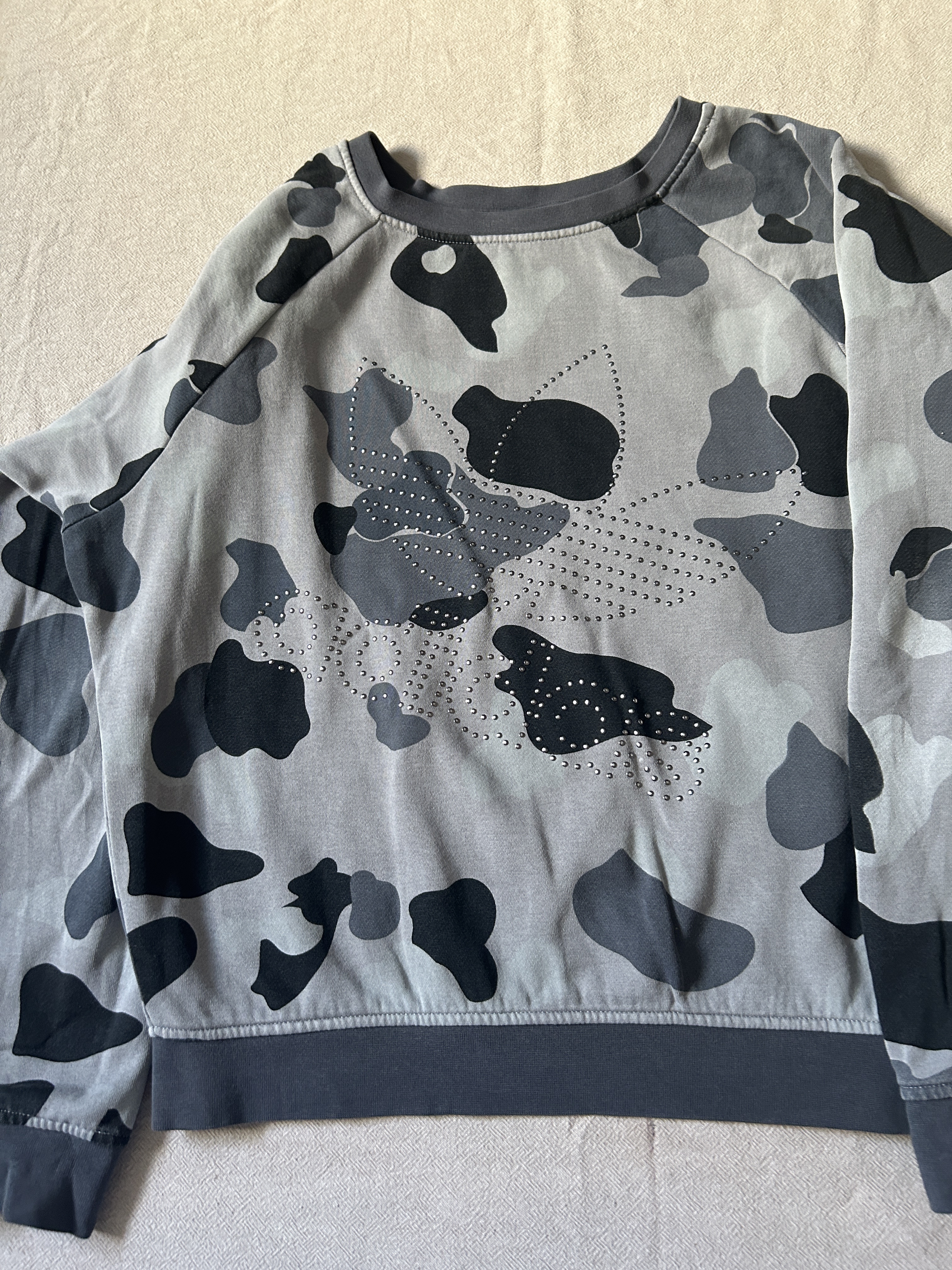 Felpa Adidas Originals -camouflage con strass-tg46 IT