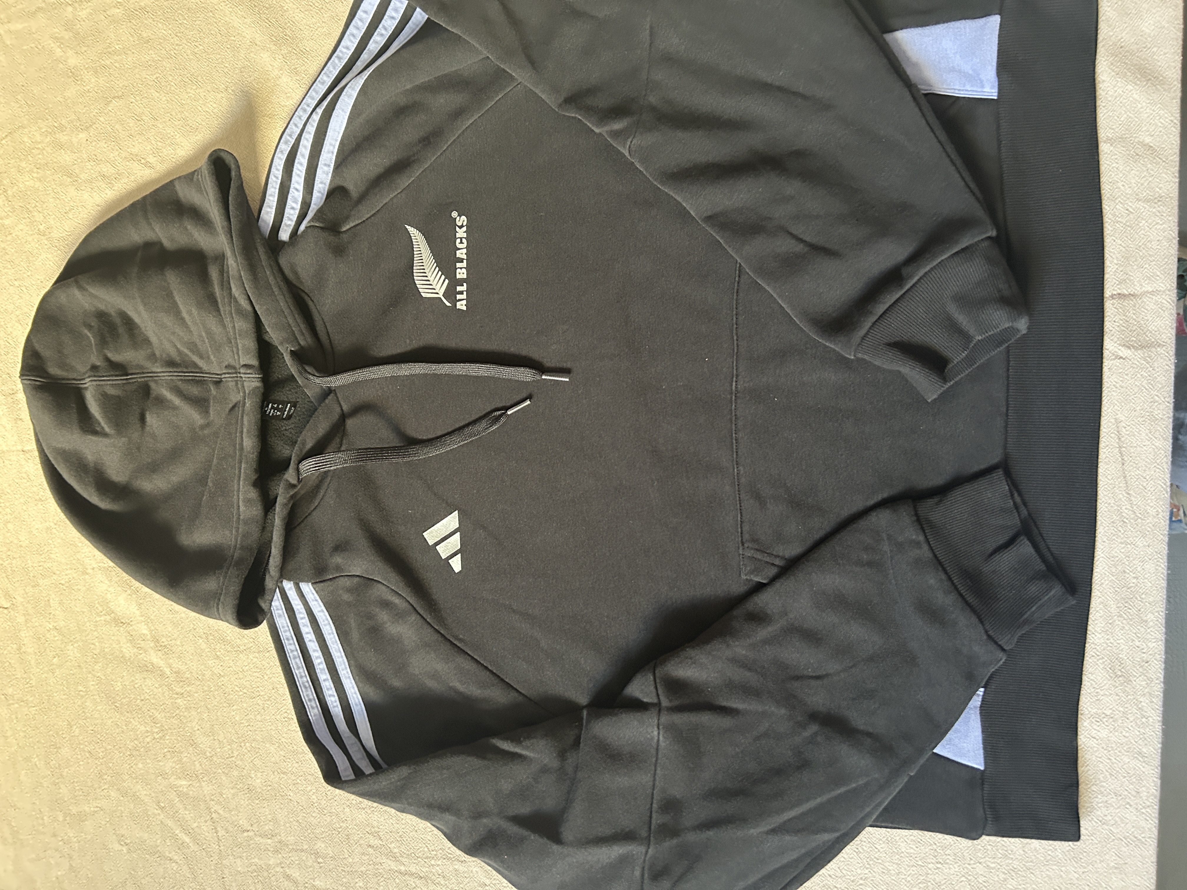 Felpa -con cappuccio Adidas- All Blacks- tg L
